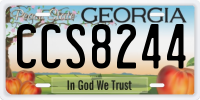 GA license plate CCS8244