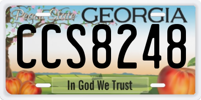 GA license plate CCS8248
