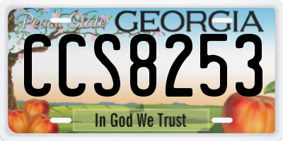 GA license plate CCS8253