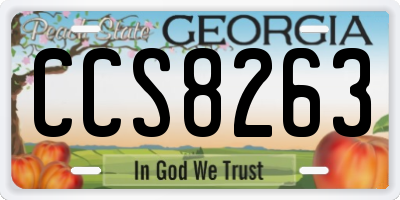 GA license plate CCS8263