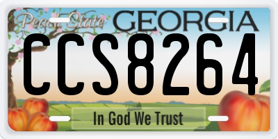 GA license plate CCS8264