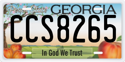GA license plate CCS8265