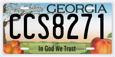 GA license plate CCS8271
