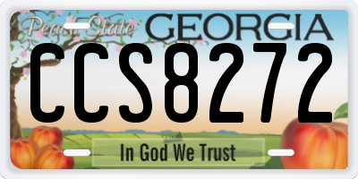 GA license plate CCS8272
