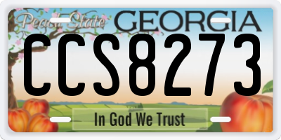 GA license plate CCS8273