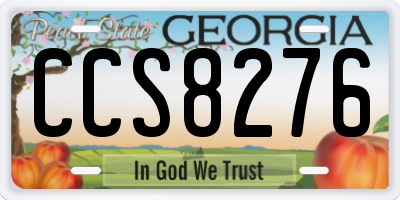 GA license plate CCS8276