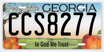 GA license plate CCS8277