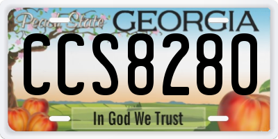 GA license plate CCS8280