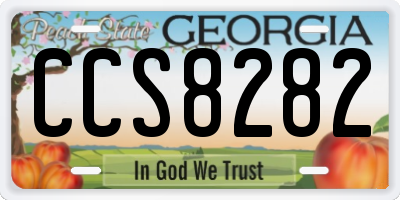 GA license plate CCS8282