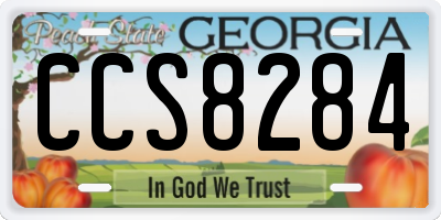 GA license plate CCS8284