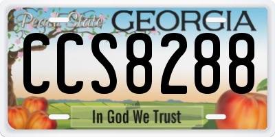GA license plate CCS8288