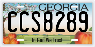 GA license plate CCS8289