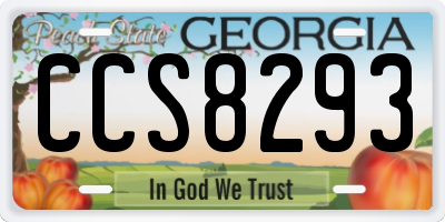 GA license plate CCS8293