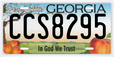 GA license plate CCS8295