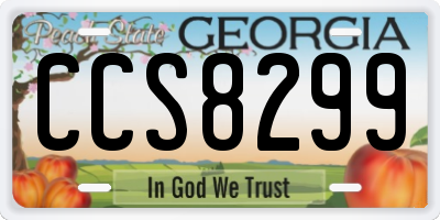 GA license plate CCS8299