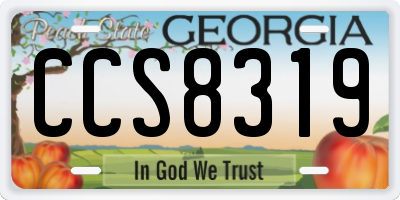GA license plate CCS8319