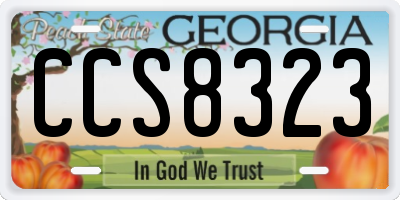 GA license plate CCS8323