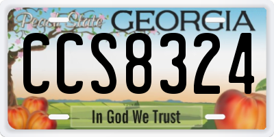 GA license plate CCS8324