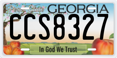 GA license plate CCS8327