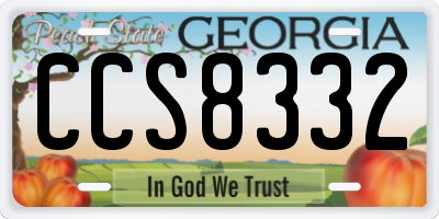 GA license plate CCS8332