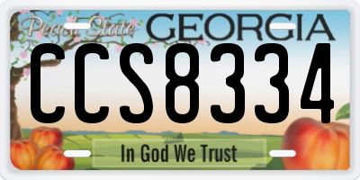 GA license plate CCS8334