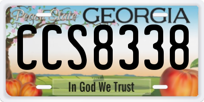 GA license plate CCS8338