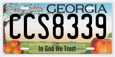 GA license plate CCS8339