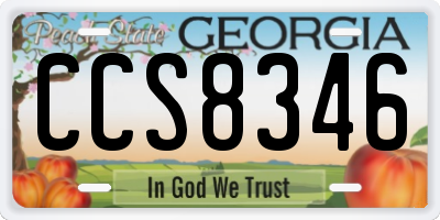 GA license plate CCS8346