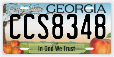 GA license plate CCS8348