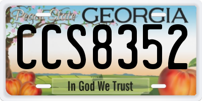 GA license plate CCS8352