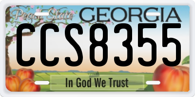 GA license plate CCS8355