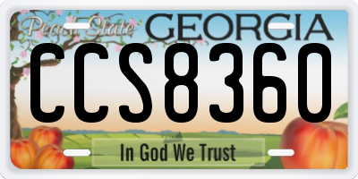 GA license plate CCS8360