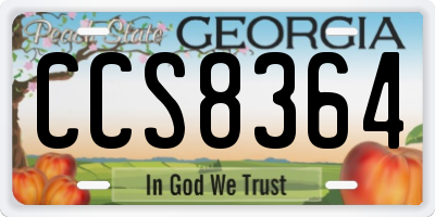 GA license plate CCS8364