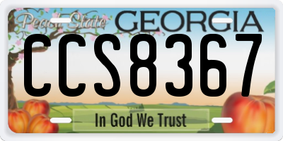 GA license plate CCS8367