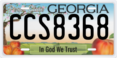 GA license plate CCS8368