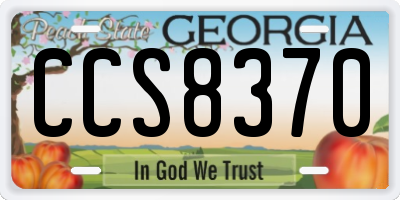 GA license plate CCS8370