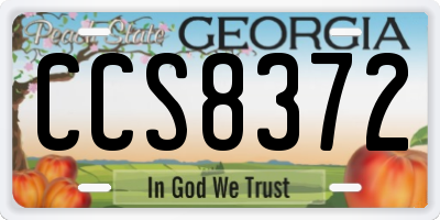 GA license plate CCS8372