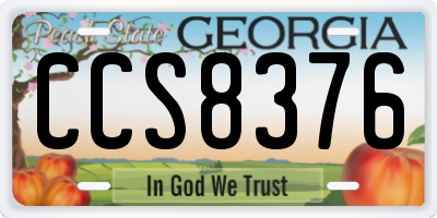 GA license plate CCS8376