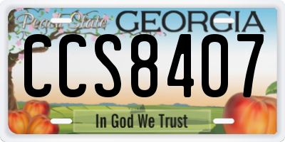 GA license plate CCS8407