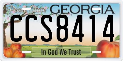 GA license plate CCS8414