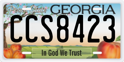 GA license plate CCS8423