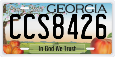 GA license plate CCS8426