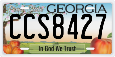 GA license plate CCS8427