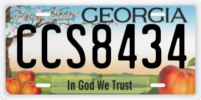 GA license plate CCS8434