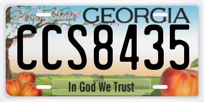 GA license plate CCS8435