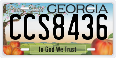 GA license plate CCS8436
