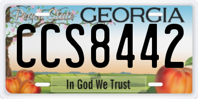 GA license plate CCS8442