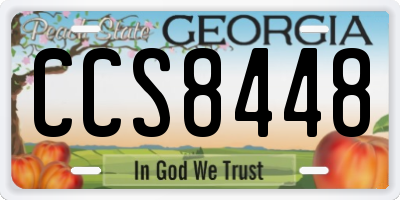 GA license plate CCS8448