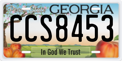 GA license plate CCS8453