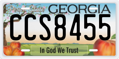 GA license plate CCS8455